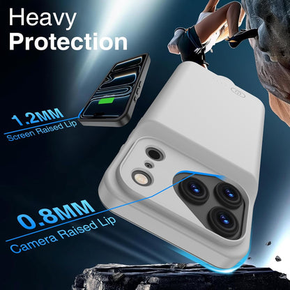 Battery Case for iPhone 17 Pro, Charging Case Charger 8500mAh Ultra-Slim Lightweight Powerful Battery Pack 15W Fast Rechargeable Anti-Fall TPU Juice Box for iPhone 17 Pro (6.3") Grey