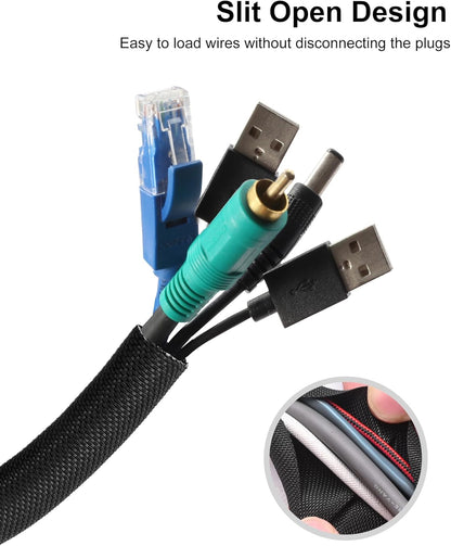 Secbolt Cord Protectors from Pets No Chew, 10ft - 3/8 inch Ultra Durable Cord Covers for Pets, Bite-Resistant Cable and Wire Protector for Cats, Dogs, Rabbits - Black