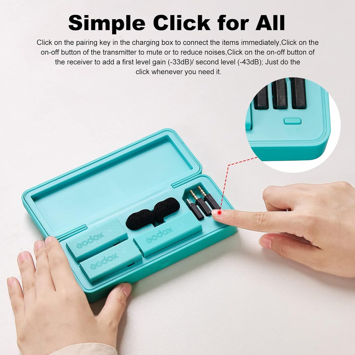 GODOX 【2025 Latest Model】 Movelink Mini LT Kit Wireless Microphone System, 2.4GHz Lavalier Mic 100m(328ft.) Range with Charging Case for iPhone, Camera, Vlogger, Youtuber, Interviewer(Green)