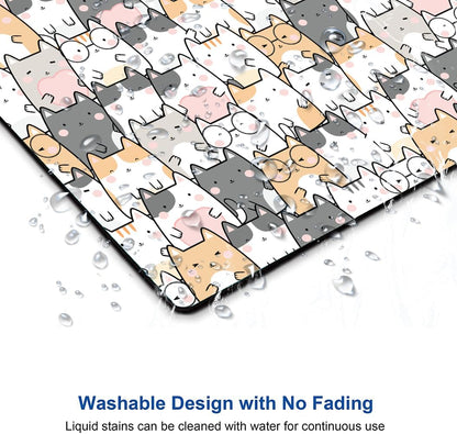 Kawaii Mouse Pad, Cute Cats Mouse Mat, Square Waterproof Non-Slip Rubber Base Computer MousePads for Desk Office Laptop