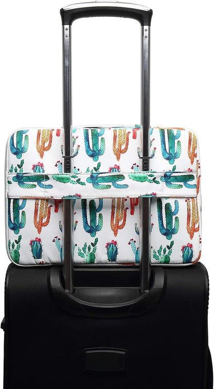 Canvaslove Rebound Bubble Cushioned Laptop Sleeve Case Bag with Handle and Pockets for MacBook Air Pro 13" and 12.5 inch-13.3 inch Laptop (Cactus)