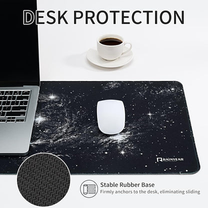 RAINYEAR Large Gaming Mouse Pad(31.5 x 11.8 Inch), Computer Mousepad with Anti-Slip Rubber Base, Smooth Large Keyboard Mouse Pad Mat for Gamer, Office, Home, Black Universe