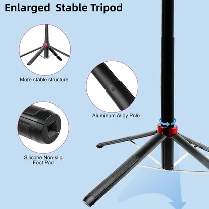 WOVTE 71" Selfie Stick with 2 Lights, Extendable Stand for iPhone, Selfie Stick with Remote, Portable Phone Tripod for Cell Phone Compatible with iPhone/Android, Camera & GoPro