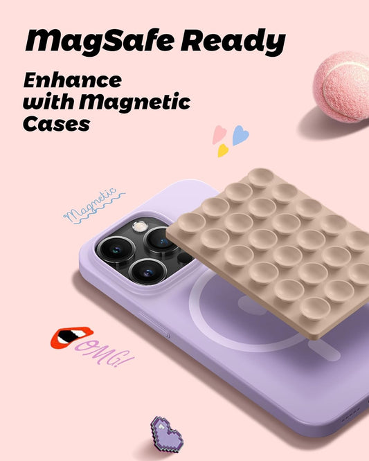 amBand Magnetic Suction Phone Mount Trendy Stocking Stuffers for Men Women Dad Mom Adults, Removable Brown Octo Cup Buddy Sticky Holder for Hands-Free Selfie/Video, Milk Tea