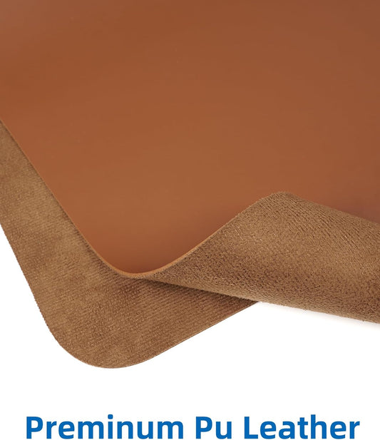Leather Desk Pad Blotter,Mouse Pad,Office Desk Mat, Non-Slip PU Leather Desk mat,Large Desk mat,Waterproof Keyboard mat for Office/Home/Decor (Brown,31.5" x 15.7")