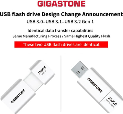 GIGASTONE 256GB Flash Drive (5 Pack) Z60 USB 3.2 Gen 1, 120MB/s Ultra Fast, Retractable Capless Slider Design, Data Storage, Backup for PC/Mac/TV/Car Audio, USB 2.0/3.0/3.1 Compatible