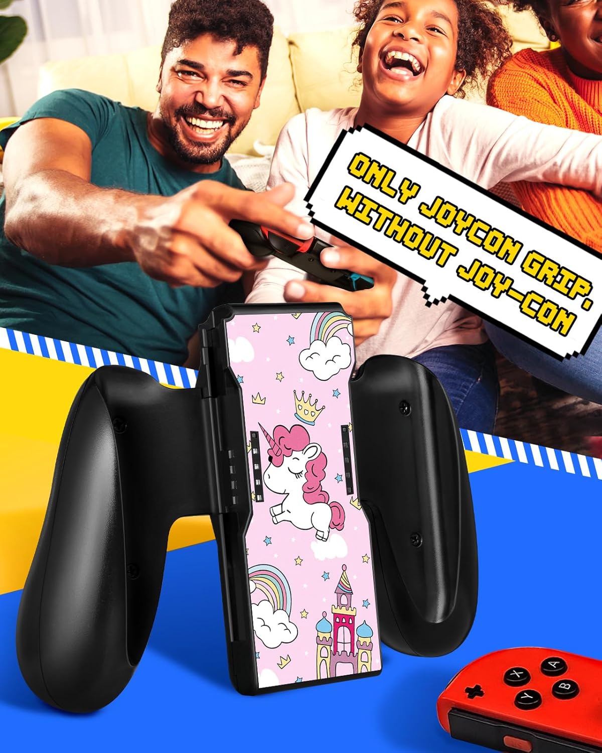 Lotadilo Joy-Con Grip for Nintendo Switch/Switch Oled - JoyCon Comfort Hand Grips Controller for Women Girls Teen Boys Cute Cartoon Design, Horse