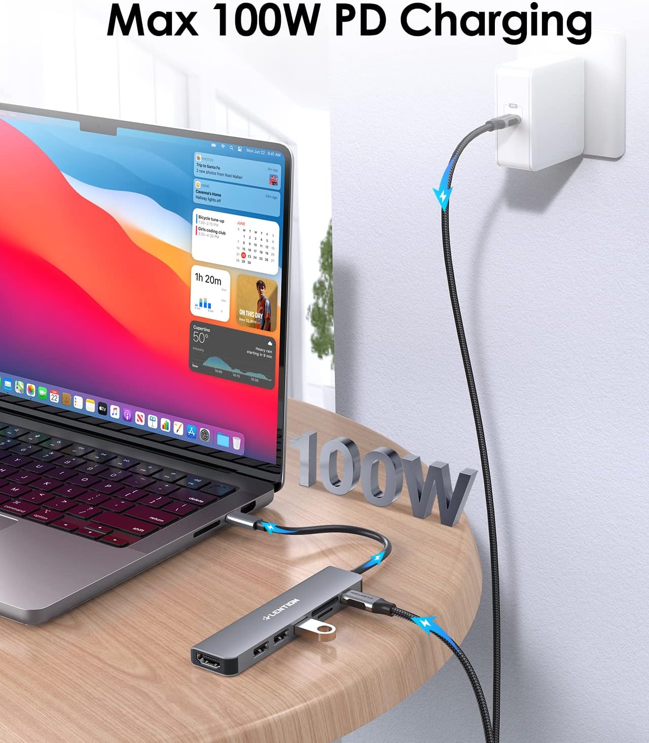 LENTION USB C Hub with 100W Charging, 4K HDMI, Dual Card Reader, USB 3.0 & 2.0 Compatible MacBook Pro, New Mac Air/Surface, Chromebook, More, Stable Driver Adapter (CB-CE18, Space Gray)