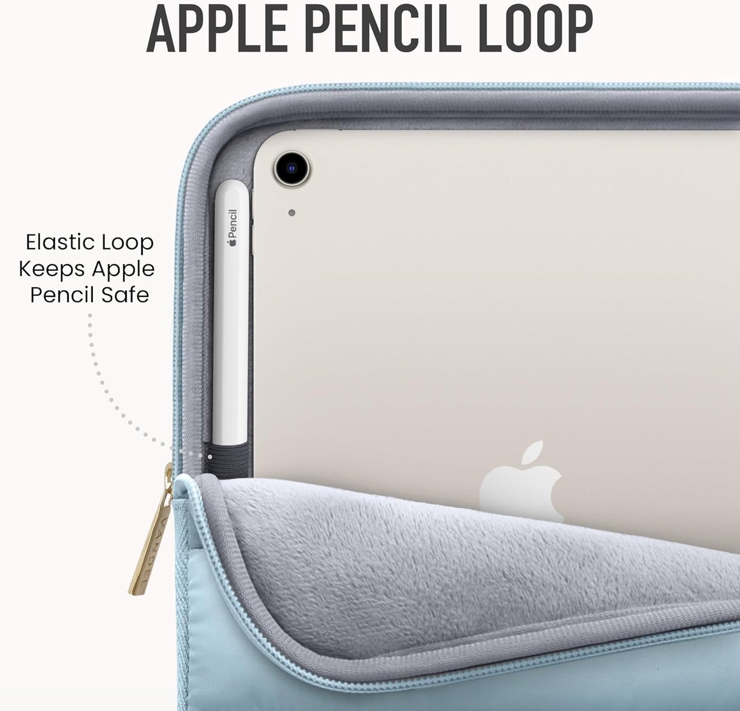 Vandel - The Original Puffy iPad Sleeve 9-11 Inch Tablet Sleeve, Blue i Pad Case for Women and Men, Cute iPad Air Pouch, 9 10 Inch, 11 Inch Bag