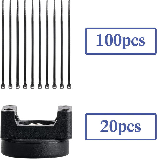 Yookeer 120 Pieces Magnetic Zip Tie Mount Multipurpose Cable Holder Magnets Magnetic Wire Management Bases with Heavy Duty Zip, Mount Nylon Cable Ties in Total (22 mm)