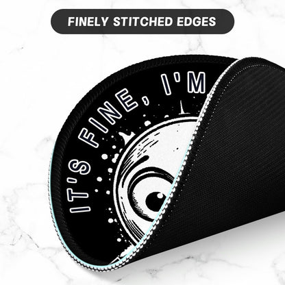 ITNRSIIET Round Mouse Pad with Stitched Edge Premium-Textured Waterproof Non-Slip Rubber Base Desktop Protection Mat Diameter 8.7 inches, Surprised