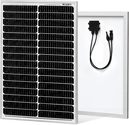 50W 12V Solar Panel, High Efficiency Monocrystalline Solar Maintainer, Waterproof Portable Solar Panel for Charging 12V Battery of RV Boat Trailer ATV Car or Powering Light