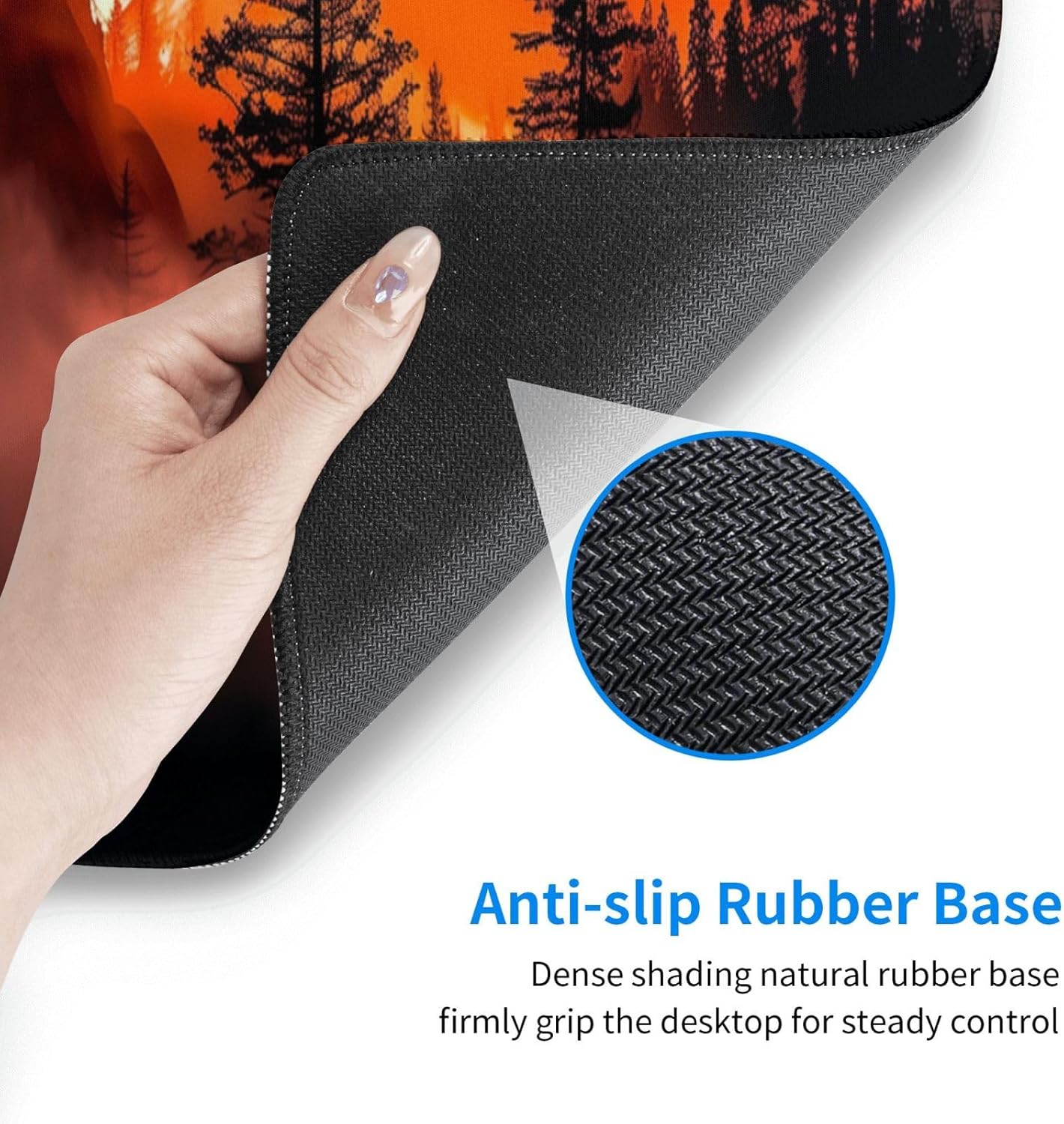 Extended Gaming Mouse Pad, Large Desk Mat XL Anime Mouse Pad Waterproof with Stitched Edges, Non-Slip Desktop Pad for Home and Office, Level Up Your 31.5x11.8 Inch (Roaring Flame)