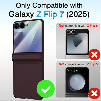 STORMTAL for Samsung Galaxy Z Flip 7 Case, Hinge Protection, Built-in Screen Protector, Wireless Charging, Shockproof, Slim Rugged Phone Protective Case for Galaxy Z Flip 7 Wine