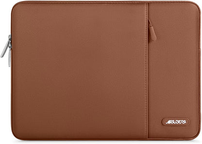 MOSISO Laptop Case 15 inch, 15 inch Laptop Sleeve Compatible with MacBook Air 15 M4 A3241 M3 A3114 M2 A2941 2025 2024 2023,Dell XPS 15,Polyester Vertical Computer Sleeve Bag with Pocket, Caramel Brown