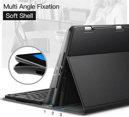 JETech Keyboard Case for iPad 10.2-Inch (2021/2020/2019 Model, 9th/8th/7th Generation) with Pencil Holder, Magnetic Detachable Bluetooth Wireless Keyboard, Soft TPU Back Stand Cover (Black)