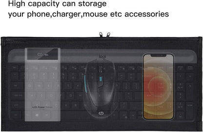 Keyboard Anti Dust Bag Sleeve Pouch for 60%-80% Keys Keyboard, Logitech/Redragon/Havit/Keychron/RK ROYAL KLUDGE/MageGee/Apple Magic Universal Wireless/Wire Computer/Gaming Keyboard Case Cover-Black