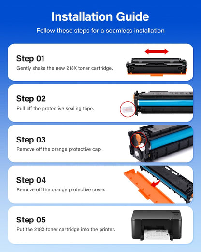 218A Toner Cartridges Set with chip 4-Pack 3301fdw Replacement for HP 218A W2180A W2181A W2182A W2183A 218X W2180X Black Compatible with HP Color Laserjet Pro MFP 3301cdw 3301sdw 3201dw Printers Ink