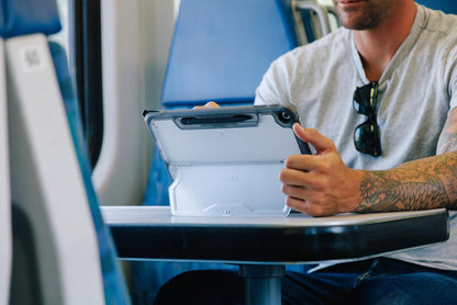 URBAN ARMOR GEAR UAG Designed for Microsoft Surface Pro 1st Edition 12" Case - Rugged Transparent Clear Protective Cover with Multi-Angle Built-in Kickstand & Pen Holder Military Grade, Plyo Ice/Ash