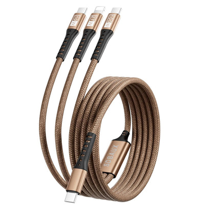 SDBAUX Multi Charging Cable 100W USB C to 3 in 1,Nylon Braided PD 27W/100W Type C/10W Type c Fast Charger Cord for iPhone 16 15 14 13 Pro Max,Galaxy S23/S22,Cell Phones Tablets and More