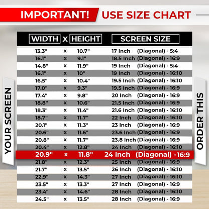24 Inch 16:9 Computer Privacy Screen Filter for Monitor - Privacy Shield and Anti-Glare Protector