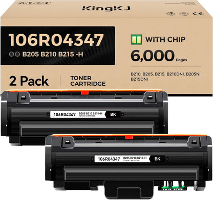 B205 B210 B215 Toner Cartridge Black 2-Pack High-Yield Replacement for Xerox 106R04346 106R04347 Toner Compatible with Xerox B210 B205 B215 B210DNI B205NI B215DNI Laser Printer Ink All-in-One Copier