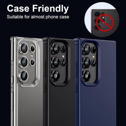 WSKEN for Samsung Galaxy S24 Ultra Camera Lens Protector, Ultra Thin Scratch Resistant 9H Tempered Glass with Aluminum Metal Circle Camera Screen Protector Cover Accessories, Clear