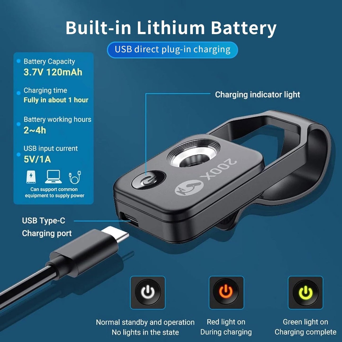 200X Phone Mini Pocket Microscope, Zoom Mobile Phone External Lens, Portable Digital Microscope Camera Attachments, with CPL Lens LED Light, Universal Clip Design (Black)