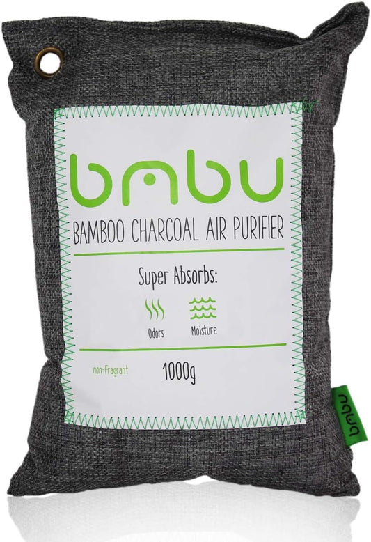1000g Large Bamboo Charcoal Air Purifier Bag - Car Deodorizer Freshener - Remove Odor and Control Moisture in Your RV, Camper, SUV, Truck, Closet, Mobile Home, Storage - Non fragrant 1kg