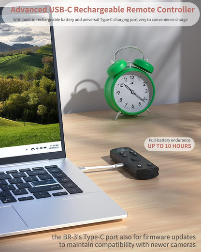 for Canon Camera Remote Control, Hanpusen Rechargeable Wireless Shutter Release with OLED Screen for R50/G7X Mark III/R8/R5/R/RP/R50 V/R10/R5 Mark II/M50/M200/6D Mark II/M6 Mark II, Replace BR-E1