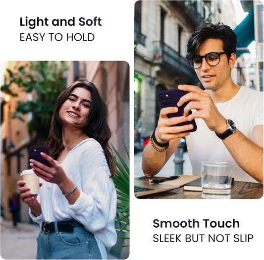 FireNova Designed for iPhone 15 Pro Case, Silicone Upgraded [Camera Protection] Phone Case with [2 Screen Protectors], Soft Anti-Scratch Microfiber Lining Inside, 6.1 inch, Purple