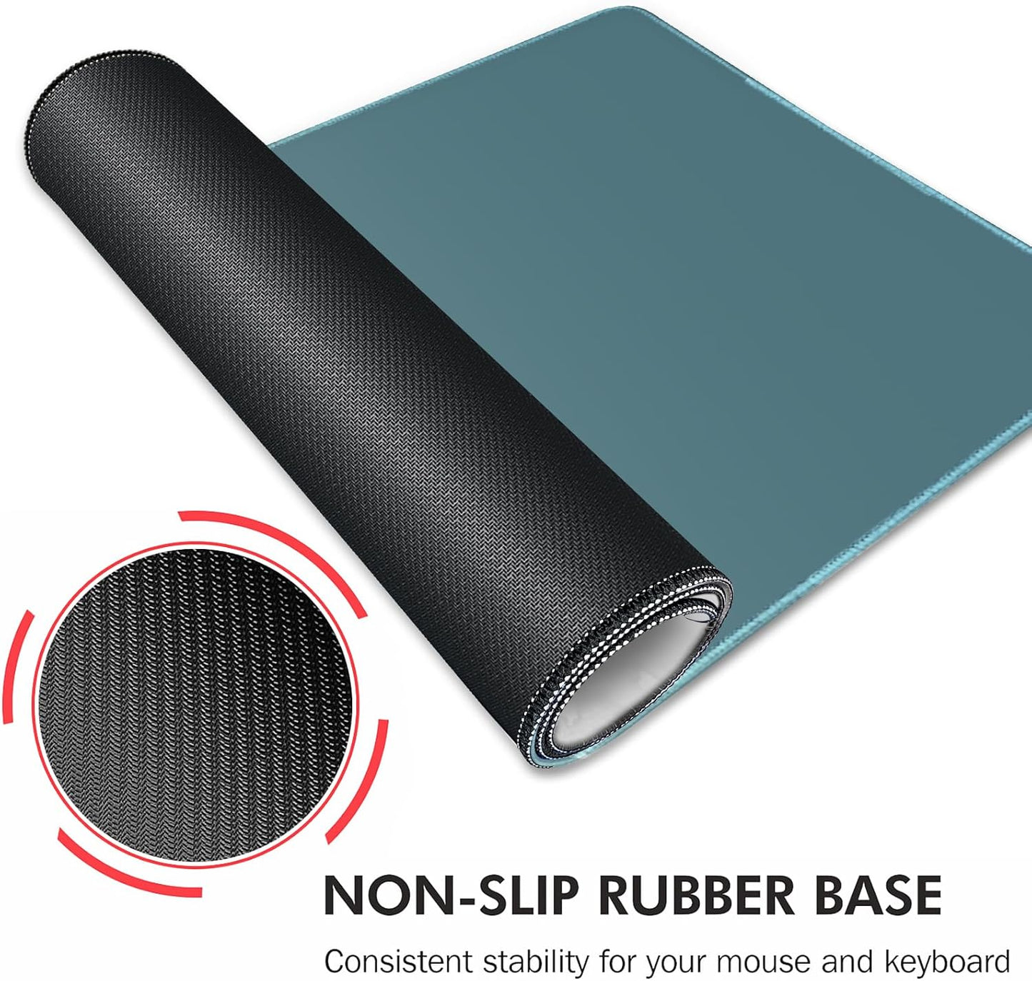 Galdas Gaming Mouse Pad XXL XL Large Long Extended Big Mousepad Non-Slip Rubber Keyboard Mouse Pad with Stitched Edges for Laptop Home Office (31.5x11.8x0.08 Inch) -Blue Grey