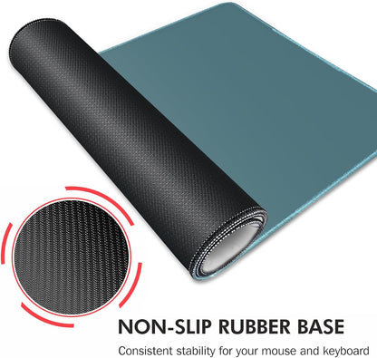 Galdas Gaming Mouse Pad XXL XL Large Long Extended Big Mousepad Non-Slip Rubber Keyboard Mouse Pad with Stitched Edges for Laptop Home Office (31.5x11.8x0.08 Inch) -Blue Grey