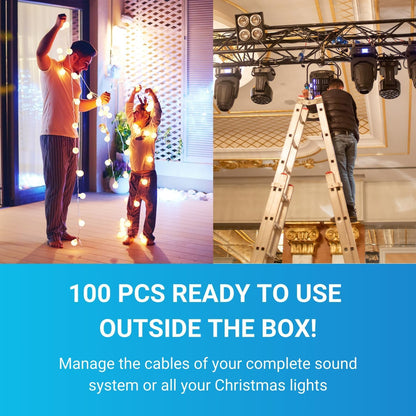 STEREN Coaxial Cable Clips - Cable Holder - Siding Clips for Hanging - Cord Holder for Desk - Cable Clamps - Cord Clip - Wire Organizer Clips - Tv Mount Screws (Black, 100 Count - Single Screw)