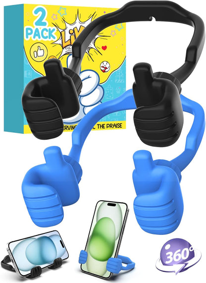 Back to School Supplies for Boys Girls Kids Cell Phone Stand - 2 Pack Thumbs Up Lazy Phone Holder for iPhone iPad mini Cellphone Stand for Desk Birthday Gifts for Teens Adults Women Men Wife Fun Gifts