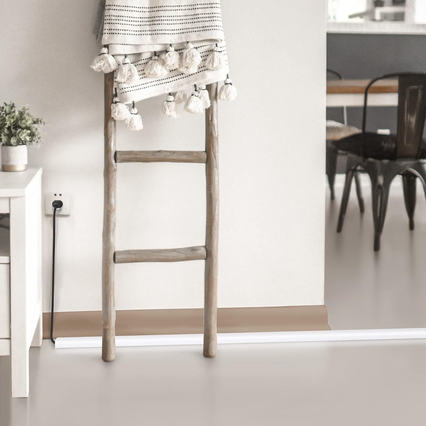 Floor Cord Cover 4ft, Cord Hider Floor White, Floor Cable Management Prevent Cable Trips, Floor Cable Cover Wire Covers for Electric Power Extension Cords, Cord Protector Cord Cavity W0.47 x H0.28