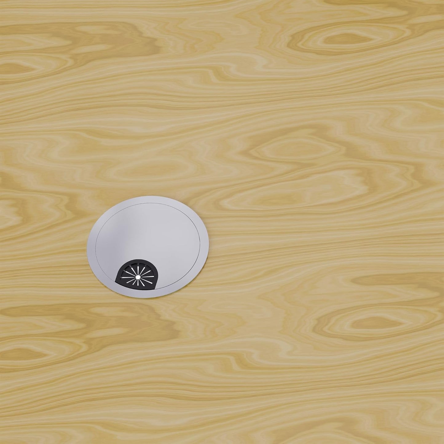 Desk Grommet 2-1/8 Inch 53mm, Zinc Alloy Computer Desk Wire Hole Cover, Office Desktop Cord Cable Hole Metal Ring, Silver Tone