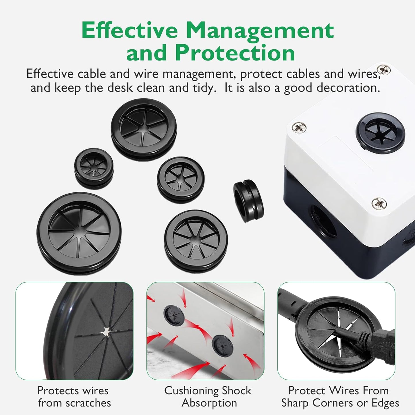 Rubber Grommets for Wiring, 7/8 Inch Drill Hole 11/16 Inch ID, Firewall Grommets Automotive Cable Cords Hoses Protection, Double-Sided Rubber Plugs for Round Holes, 22 Pcs, 18x22 mm