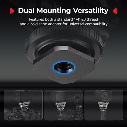 SMALLRIG Cold Shoe Adapter Mount for DJI Osmo 360 / Action 5 Pro / 4 / 3, with Quick Release Mount, 180° Tilt Adjustable - 5436