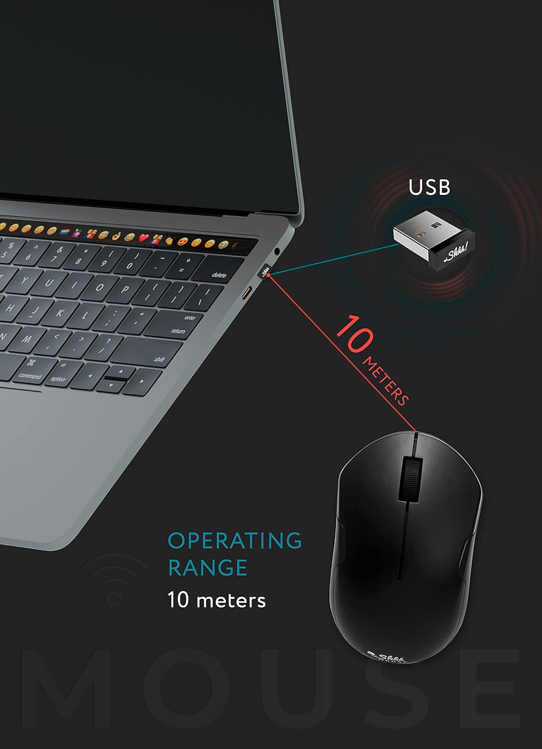 – Wireless Silent Optical Mouse with USB Receiver and Batteries – Cordless, Portable, Quiet Click Mouse for PC, Laptop, Chromebook, Computer