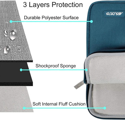 MOSISO Laptop Case 13.3 inch, 13-13.3 inch Laptop Sleeve Compatible with MacBook Air/Pro 13 / Pro 14, HP Dell ASUS Lenovo Notebook, Polyester Vertical Computer Sleeve Bag with Pocket, Deep Teal