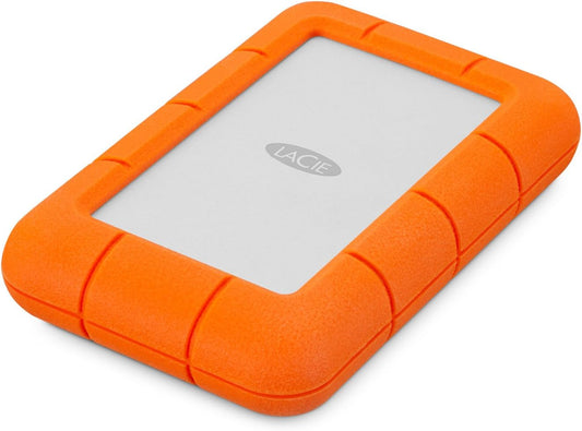 LaCie Rugged Mini 2TB External Hard Drive Portable HDD - USB 3.0/ 2.0 Compatible, Drop Shock Dust Rain Resistant Shuttle Drive, For Mac And PC Computer (LAC9000298), orange