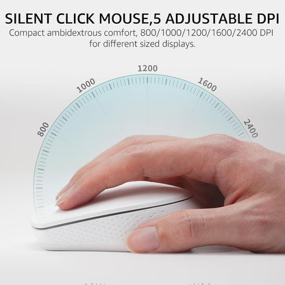 Rapoo 9010M Multi-Device Keyboard and Mouse Combo, 2.4GHz/Bluetooth 5.0/4.0 Wireless Keyboard & Mouse Set for Windows/Mac/Linux/Chrome, Support 4 Devices, Low-Profile Silent Click, Battery Powered