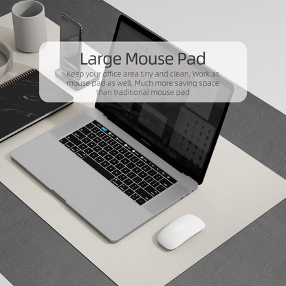 YSAGi Desk Mat, Mouse Pad,Waterproof Desk Pad,Large Mouse pad for Desk, Leather Desk Pad Large for Keyboard and Mouse,Dual-Sided Mouse Mat for Office and Home (35.4" x 17", Grey)