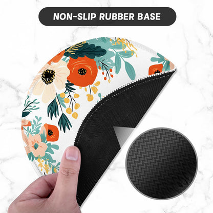 ITNRSIIET Round Mouse Pad with Stitched Edge Premium-Textured Waterproof Non-Slip Rubber Base Desktop Protection Mat Diameter 8.7 inches, Beautiful Flowers