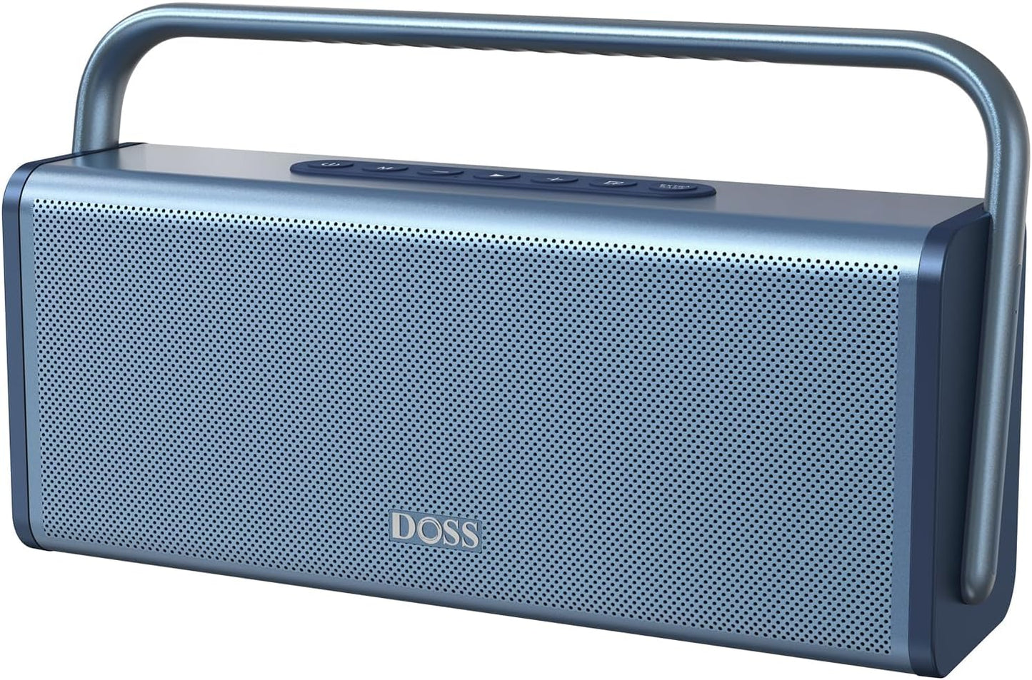 DOSS SoundBox XL Pro Bluetooth Speaker with 50W Powerful Stereo Sound, Extra Bass,16H Playtime, Integrated Metal Body, Aluminum Alloy Handle, Portable for Home, Office, Backyard - Blue