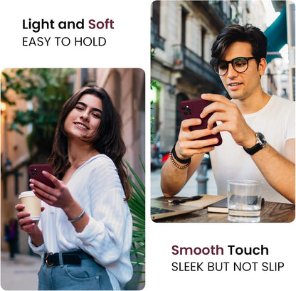 FireNova Designed for iPhone 13 Pro Max Case, Silicone [Camera Protection] Phone Case with [2 Screen Protectors], Soft Anti-Scratch Microfiber Lining Inside, 6.7 inch, Plum