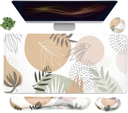 Large Mouse Pad Set,Extended Gaming Mouse Pad + Keyboard Wrist Rest Support - Minimalist