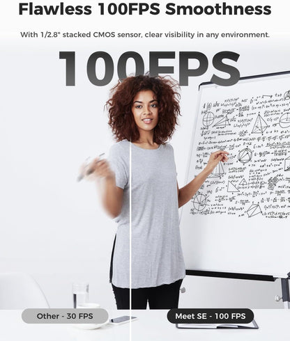 OBSBOT Meet SE 1080P 100FPS Webcam for PC, AI Framing Streaming Camera with 1/2.8" Sensor, Beauty Mode, Gesture Control, Staggered HDR, Web Camera for Desktop Computer, Laptop, Meeting. (Cloud White)