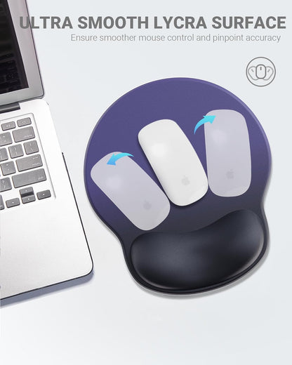 Ergonomic Mouse Pad Wrist Support, Comfortable Mouse Pad Wrist Rest, Relieve Wrist Pain Gel Mouse pad, Non-Slip Rubber Base Mousepad for Laptop, Computer(Gradient Klein Blue)